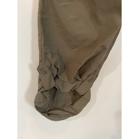 REI UPF 30 Belted Denali Pants Womens Brown Nylon 6 Pocket Roll Hem Sz 10 Hiking - Picture 9 of 9